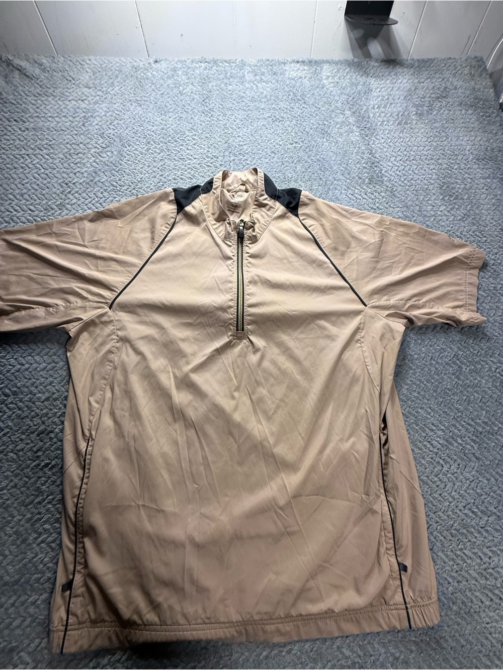 Adidas dry fit Men's Beige Half-Zip Windbreaker Jacket